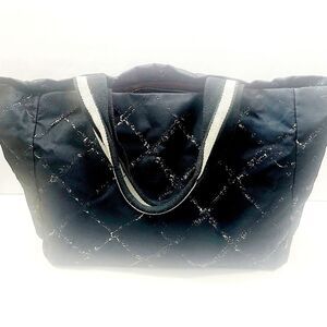 Chanel Canvas Leather Satchel Bag